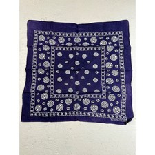 Vintage Purple/Blue Bandana Guaranteed Fast Color All Cotton RN 14103 Paisley