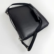 Day-Timer Binder Black Leather 7 Ring Full Zip Cross Body Strap Vintage