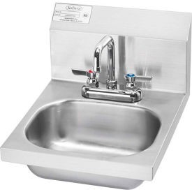 Krowne HS-18 16'''' Wide Hand Sink With Deck Mount Faucet Wrist Handles Krowne