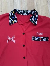 Vintage Bowling Shirt Embroidery Strike Force Size XL Strike Force Named Flora