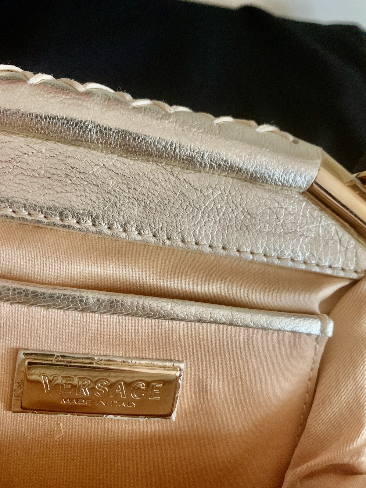 Versace Gold Python Link Handbag - image 5