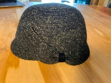 Scala Bucket Hat Cloche Wool Black Gray Velvet One Size Adjustable Dark Academia
