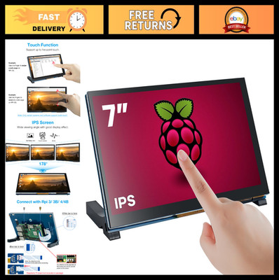 7'' Touchscreen IPS Display for Raspberry Pi 5/4/3 - 800x480 Capacitive MIPI Scre