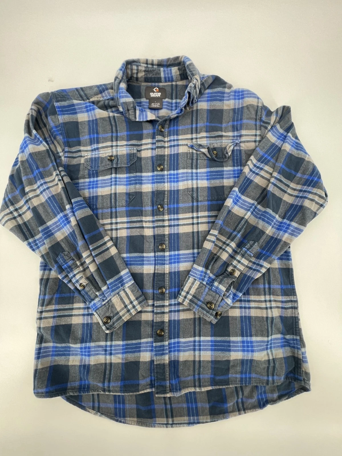 Guide Gear Shirt Mens Large Gray Blue Plaid Cotton Flannel Outdoor Button Down
Opens in a new window