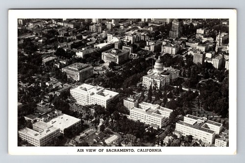 Sacramento CA-California Aerial City View Capitol Bldg. Vintage Postkarte