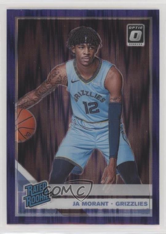2019-20 Panini Donruss Optic Rated Rookie Purple Shock Prizm Ja Morant #168 01sb