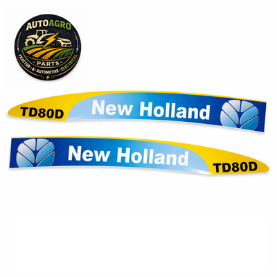 ドレナ82 NEWロゴ New Holland TD80D Decal Sticker Set Tractor Hood Logo Emblem Left
