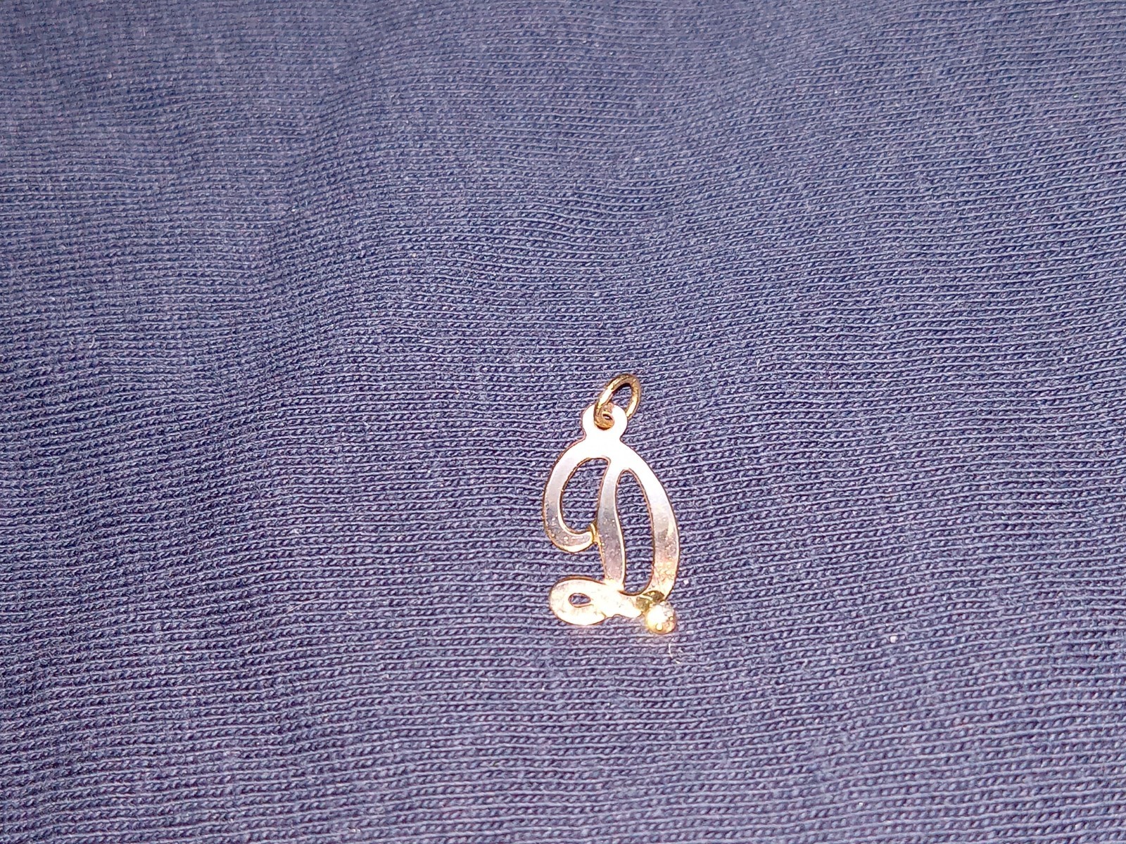 Solid 10K Yellow Gold 'D' Letter Initial Light Ne… - image 2