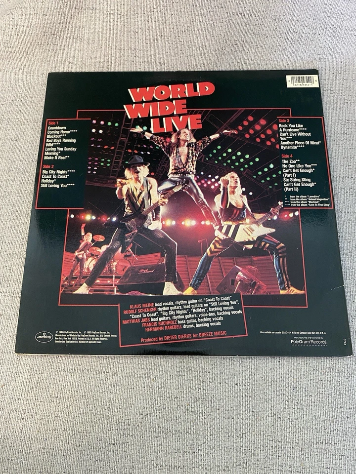 SCORPIONS World Wide Live 1985 original Vinyl Double LP NM 824344-1 Mercury - Image 2 of 4
