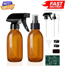 Glass Spray Bottles 4 OZ, Amber Empty Spray Bottle For Essential Oils, Small For