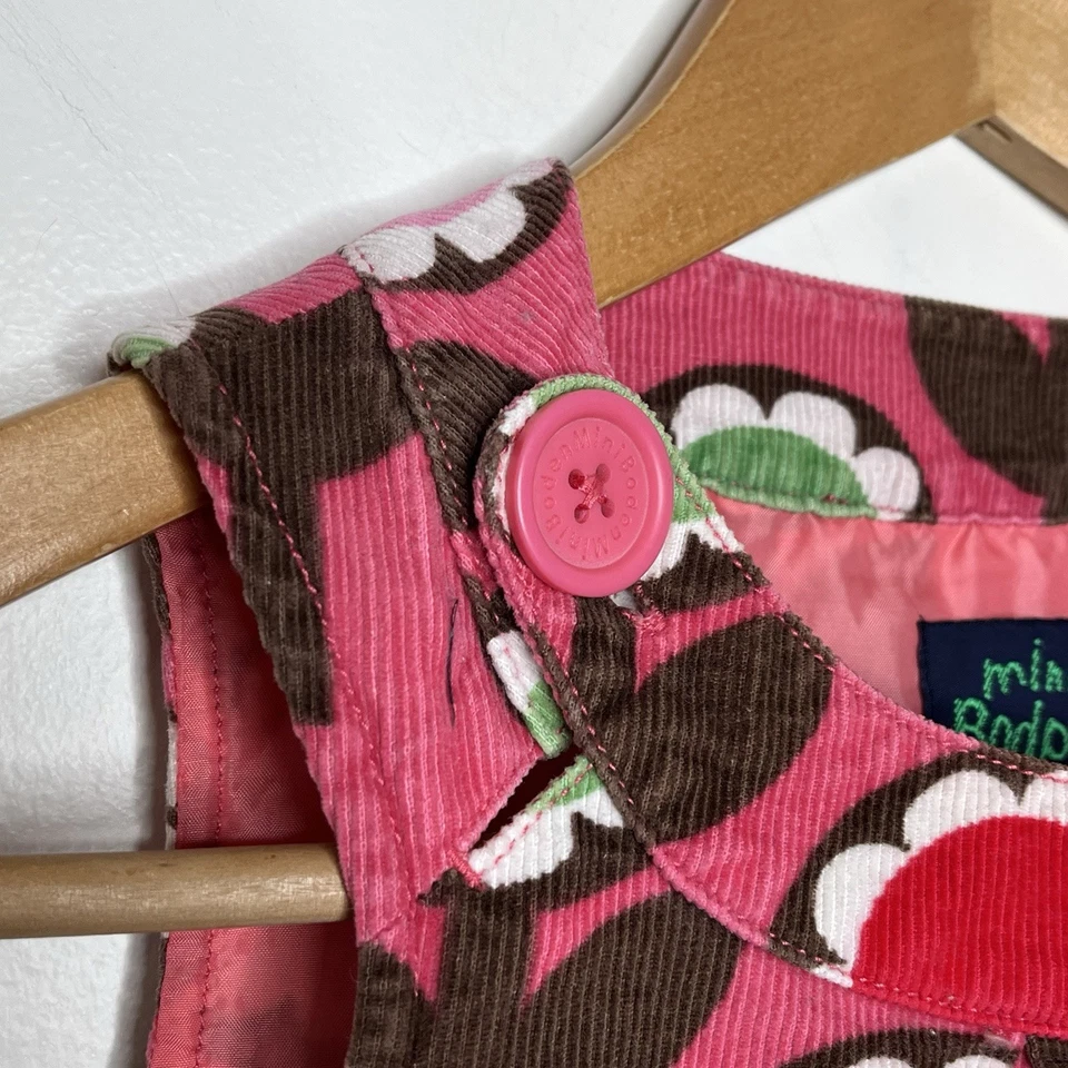 Vestido Jersey Mini Boden Floral Pana Rosa Niñas 5-6Y Retro Años 60 Y2K Flor Foto 2 de 4