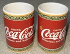 2 Vintage 1996 Coca Cola Ceramic Mugs "Drink Coca Cola Delicious & Refreshing 5¢