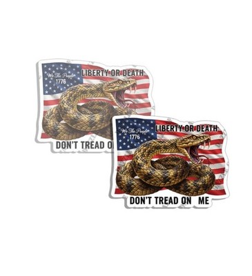 Dont Tread on Me Snake Sticker RWB Flag PATRIOTIC Decal Made in USA 2 PACK