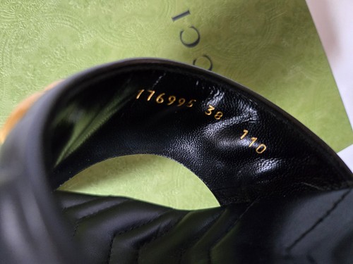 NIB Gucci GG Marmont quilted black leather thong sandals IT 38 US 8 - 第 10/11 張圖片