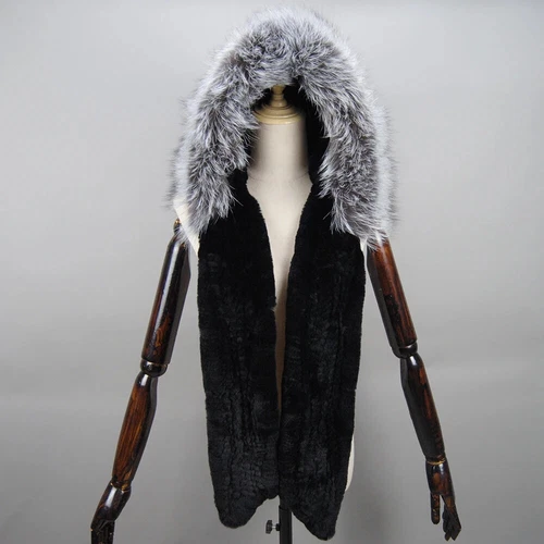 Neu Damen 100% Rex Kaninchenfell Mütze Russische Mütze Uschanka Fuchspelzkragen Schals - Bild 10 von 18