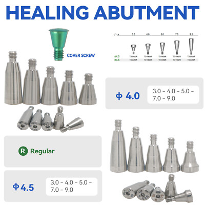 Dental Healing Abutments Regular Platform Fit Osstem Hiossen Ø4.0 Ø4.5 3.0-9.0mm