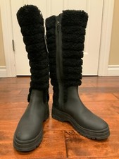 Aquatalia Black Weatherproof Knee High Skyla Boots, Size 6 (US)