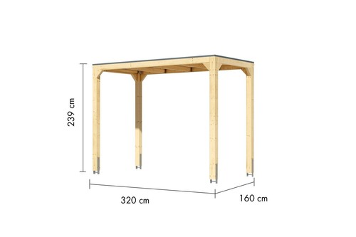 Grillpavillon Grillküchenunterstand Pavillon Leimholz Grillunterstand 320x160 cm - Bild 5 von 11
