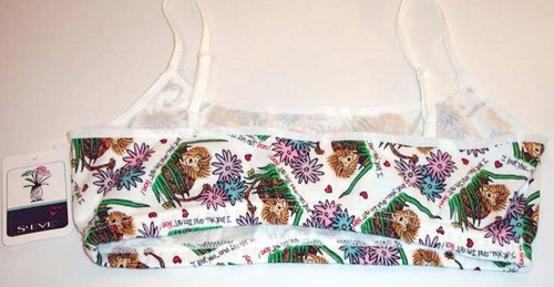 Girl's Training Bra Bralette (Set of 2) JCPenney Cotton Lion/Floral Print New - Picture 2 of 2