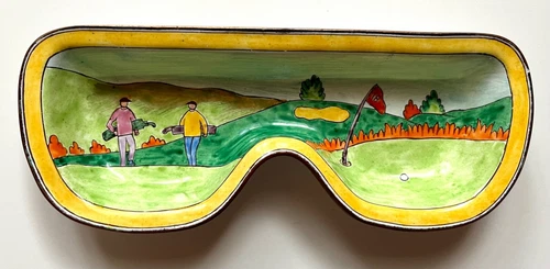Kelvin Chen 2000 #209 Golfers Handpainted Enamel Eyeglass Holder/Tray