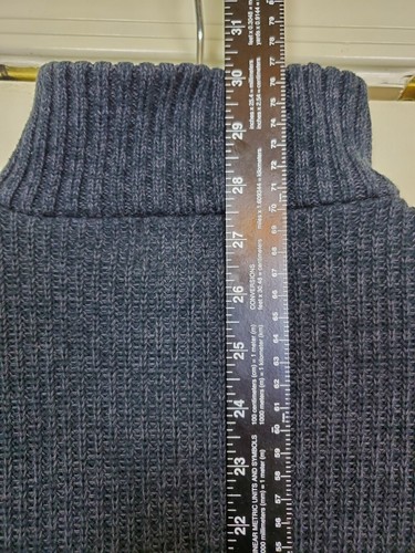 Eddie Bauer Men's 100% Cotton 1/4-Zip Gray Ribbed Sweater Size Medium- Good Cond - Picture 10 of 11