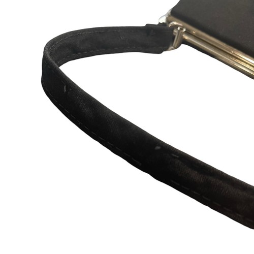 Vtg 50s Dover Handbag Purse Dova-Suede Black Silver Clasp NOS Elegant Classic - Picture 11 of 18