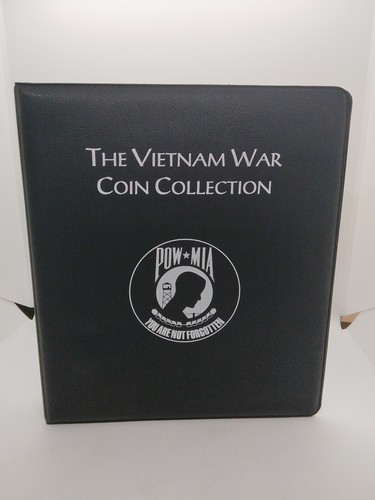 The Vietnam War Coin Collection Binder POW MIA You Are Never Forgotten 9"x10"x2"
