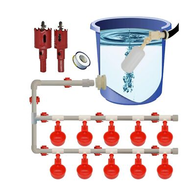 #ad Complete Set Pipeline Automatic Chicken Nipple Waterer Cups and 1 2... Fast Ship $37.99