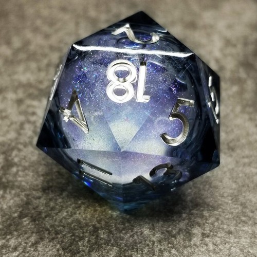 Sage's Winter Souls - 33mm Liquid-Core D20 Sharp Edge Resin Dice | DnD TTRPG - Picture 3 of 7