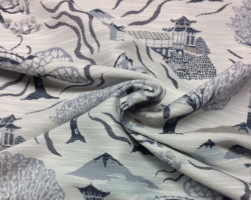 BALLARD DESIGN SORA AZURE BLUE InsideOut® CHINOISERIE TOILE FABRIC BY YARD 57"W - Picture 5 of 6
