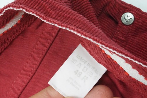 Isaia Tint Classic Red Corduroy Cotton Blend Cord Casual Pant 48R EU NEW - Picture 7 of 10