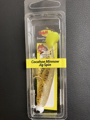brackish water fishing lures H & H Cocahoe Minnow Jig Spin 'Cock Of The Walk' Brackish Water Fishing