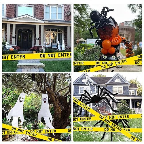 Halloween Caution Tape 1.9inch x 82Feet Halloween Decorations Do Not Enter Tape - Picture 5 of 7