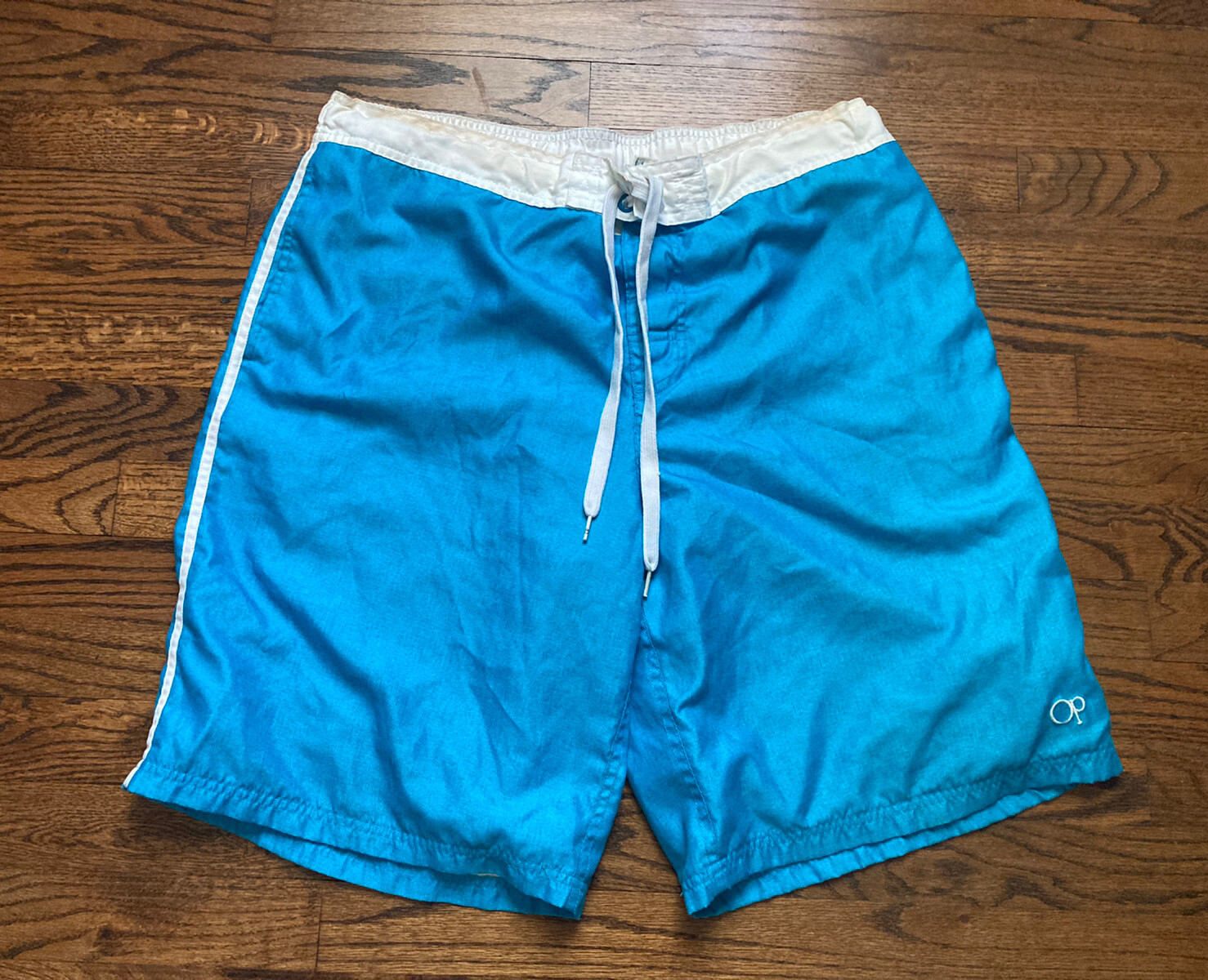 Vintage OP OCEAN PACIFIC Mens Baby Blue Board Shorts … Gem
