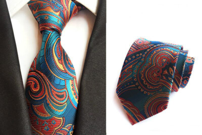 Electric Blue Clip On Tie Satin Plain Solid Mens Formal Wedding Necktie by DQT Electric Blue Clip On Tie Satin Plain Solid Mens Formal Wedding Necktie by DQT
