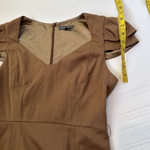 Sheike Woman’s Dress Size 12 Brown Pencil Short Sleeve Lined - Picture 13 of 18