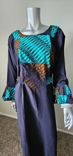 Beautiful African dress. Ankara print Navy blue with side slit.