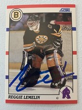 Rejean Lemelin autographed Score hockey card 