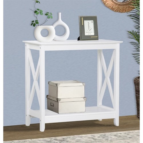 Saint Birch Lambert Modern Farmhouse White Console Table eBay