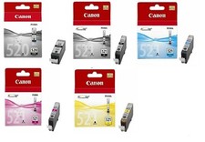 Canon PGI-520BK CLI-521B CLI-521C CLI-521M CLI-521Y CLI-521GY MP640 MP560 Lot :)