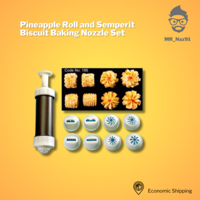 8-Pattern Pineapple Roll & Semperit Biscuit Mold Set No 186 | Biscuit Pump