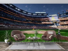 3D Empty Baseball Stadium Wallpaper Wall Mural Removable Self-adhesive Sticker 4