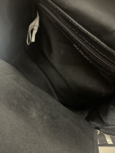 Merona Black and White Striped Backpack Tote Bag with Pockets - Picture 3 of 7