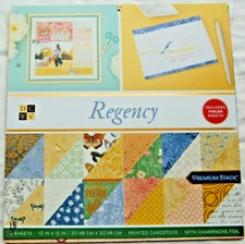 DCWV 12x12" paper Regency premium cardstock gold foil accents 18 sheets colorful
