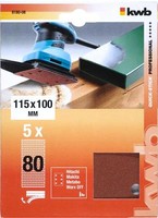 Kwb Quick-Stick Schleifstreifen Holz & Metall Edelkorund Gelocht 115X100 Mm K 80