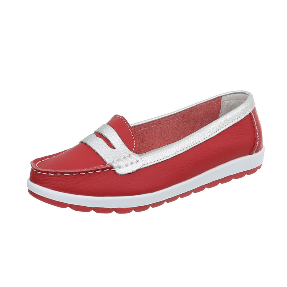 Trendy Mokassins Damen Schuhe Echtleder Slipper Ballerinas 00879 Rot 40 Trendy Mokassins Damen Schuhe Echtleder Slipper Ballerinas 00879 Rot 40