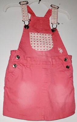 Overol falda Polo Para Niña/pink overall skirt for girl 4T