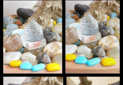 Shree Yantra Sri Kristall Quarz Energetisiert Religiös Vastu Dosha Glück Glüc...