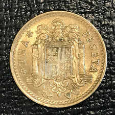 1966年 ペセタ 金貨 Una peseta 1966 coin - Etsy 日本