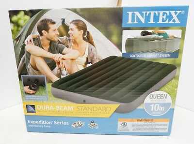 Intex Dura-Beam Standard Airbed, Expedition Series, Queen, New, 10 In Height